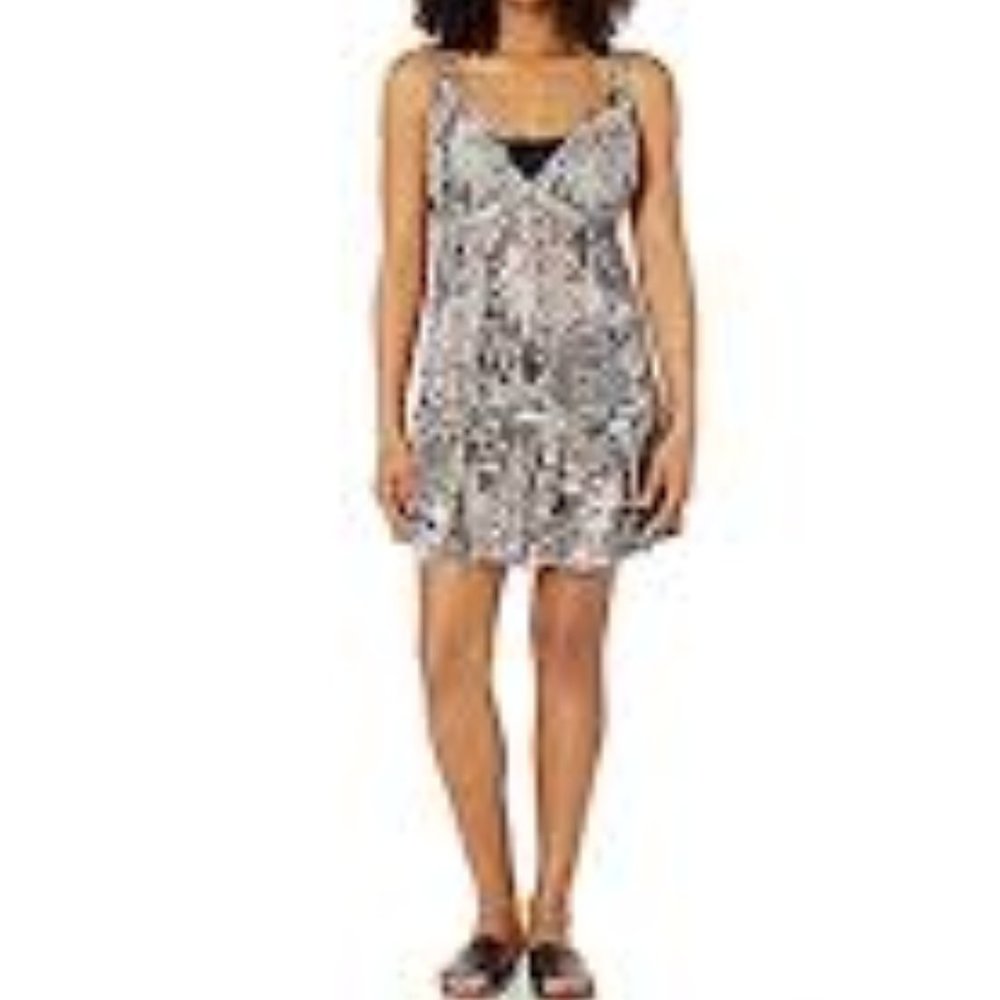 Anthropologie Maaji Fabulous Reef blue white coral reef print short dress size S